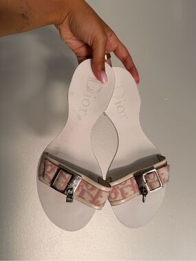 Vintage Christian Dior Pink Trotter Sandals — Size 38
